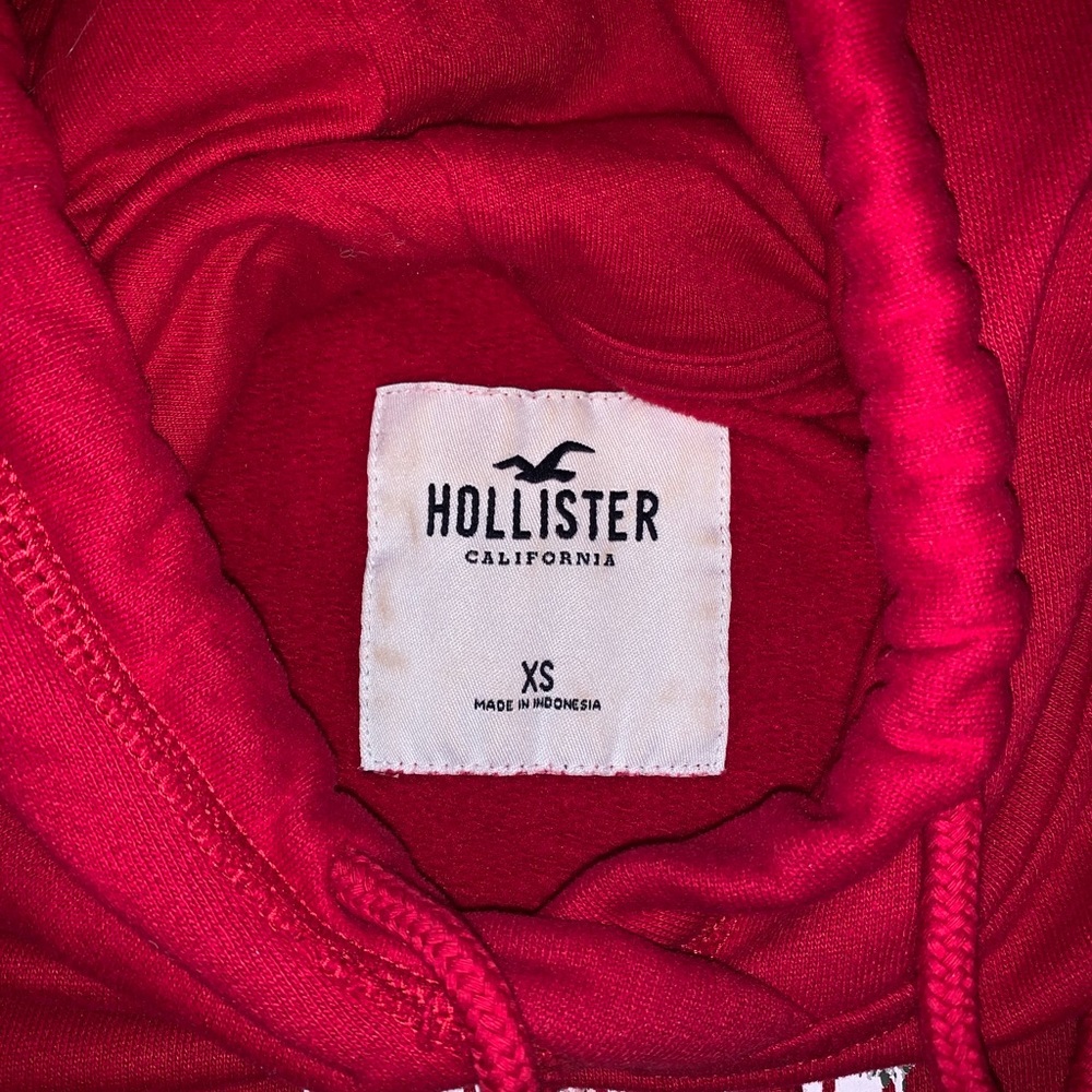 XS hollister red hoodie